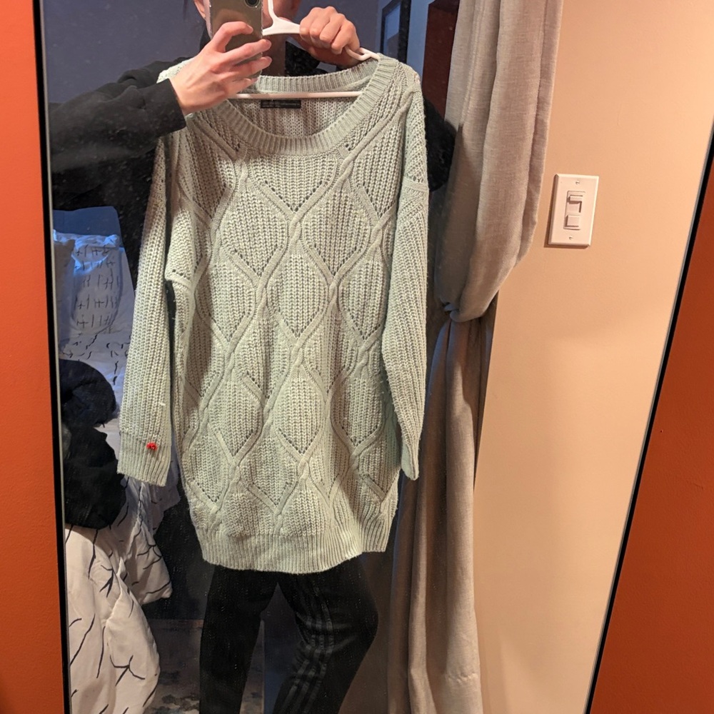 Women's Mint Green Sweater tunic - Picture 3 of 4